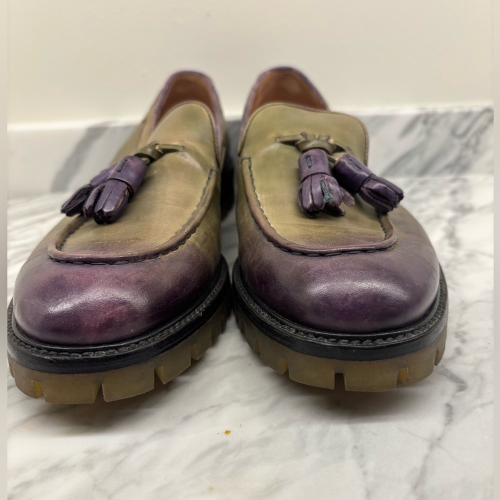 Fratelli Rossetti Green and Purple Loafers with Gradient Design - Picture 2 of 6
